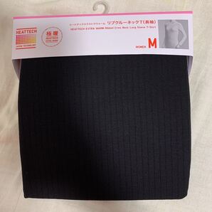 UNIQLO ユニクロ WヒートテックエクストラウォームリブクルーネックT(長袖・極暖)サイズM カラー09BLACK 新品未使用