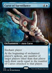 MTG ■青/英語版■ 《監視の呪い/Curse of Surveillance》★拡張アートFOIL★ イニストラード 真夜中の狩り