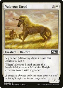 MTG ■白/英語版■ 《勇敢な駿馬/Valorous Steed》基本セット2021 M21