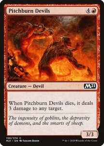 MTG ■赤/英語版■ 《燃え投げの小悪魔/Pitchburn Devils》基本セット2021 M21