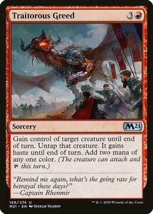 MTG ■赤/英語版■ 《裏切りの強欲/Traitorous Greed》★FOIL★基本セット2021 M21