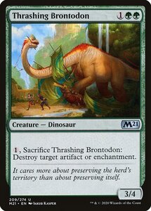 MTG ■緑/英語版■ 《打ち壊すブロントドン/Thrashing Brontodon》★FOIL★基本セット2021 M21