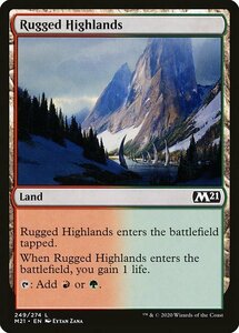 MTG ■土地/英語版■ 《岩だらけの高地/Rugged Highlands》基本セット2021 M21