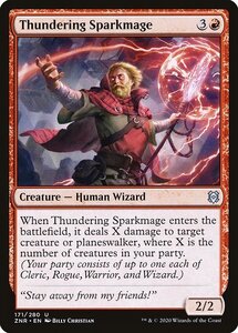 MTG ■赤/英語版■ 《轟く火花魔道士/Thundering Sparkmage》ゼンディカーの夜明け ZNR