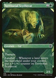 MTG ■緑/英語版■ 《縄張り持ちの大鎌猫/Territorial Scythecat》▲ショーケース▲ゼンディカーの夜明け ZNR