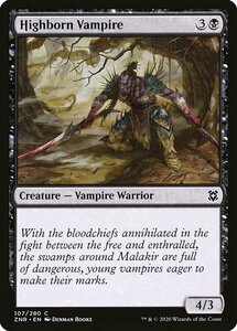 MTG ■黒/英語版■ 《名門の吸血鬼/Highborn Vampire》ゼンディカーの夜明け ZNR