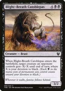 MTG ■黒/英語版■ 《枯れ息吹のカトブレパス/Blight-Breath Catoblepas》★FOIL★ テーロス還魂記 THB