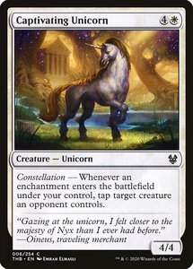 MTG ■白/英語版■ 《蠱惑的なユニコーン/Captivating Unicorn》テーロス還魂記 THB