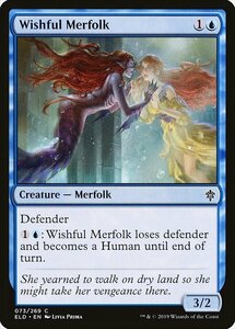 MTG ■青/英語版■ 《切望するマーフォーク/Wishful Merfolk》★FOIL★エルドレインの王権 ELD