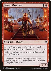 MTG ■赤/英語版■ 《七人の小人/Seven Dwarves》★FOIL★エルドレインの王権 ELD