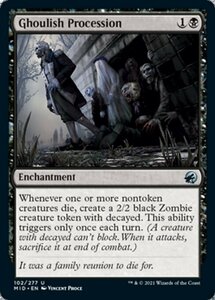 MTG ■黒/英語版■ 《グールの行進/Ghoulish Procession》★FOIL★イニストラード真夜中の狩り MID