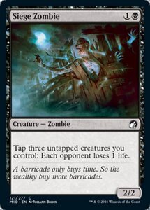 MTG ■黒/英語版■ 《包囲ゾンビ/Siege Zombie》★FOIL★イニストラード真夜中の狩り MID