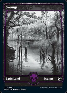 Mtg ■ Land/English Version ■ 《Swamp》 ★ Фольга ★ Innistrad Midnight Hunting Mid