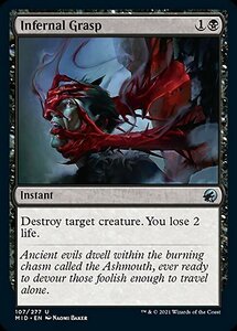 MTG ■黒/英語版■ 《冥府の掌握/Infernal Grasp》★FOIL★イニストラード真夜中の狩り MID