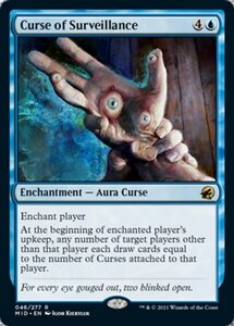 MTG ■青/英語版■ 《監視の呪い/Curse of Surveillance》★FOIL★イニストラード真夜中の狩り MID