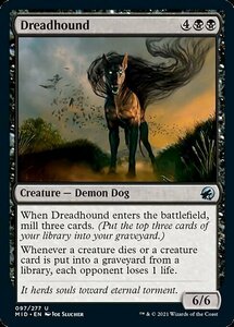 MTG ■黒/英語版■ 《戦慄の猟犬/Dreadhound》★FOIL★イニストラード真夜中の狩り MID