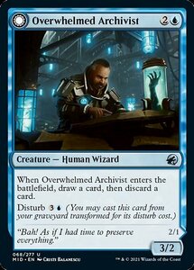 MTG ■青/英語版■ 《圧倒される文書管理人/Overwhelmed Archivist》★FOIL★イニストラード真夜中の狩り MID