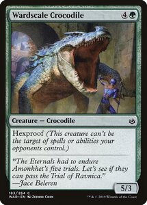 MTG ■緑/英語版■ 《護法鱗のクロコダイル/Wardscale Crocodile》★FOIL★ 灯争大戦 WAR