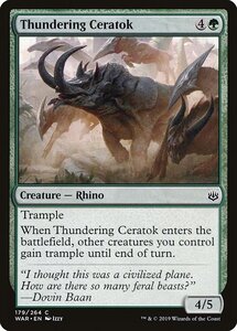 MTG ■緑/英語版■ 《轟く角獣/Thundering Ceratok》灯争大戦 WAR