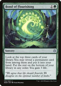 MTG ■緑/英語版■ 《繁茂の絆/Bond of Flourishing》灯争大戦 WAR