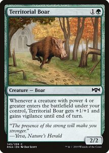 MTG ■緑/英語版■ 《縄張り持ちの猪/Territorial Boar》ラヴニカの献身 RNA