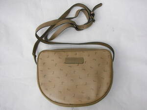 LANCEL shoulder bag coating canvas × leather light brown × dark brown Lancel Vintage *③