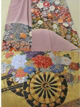（224）翠山工房 色留袖 長襦袢 袋帯 セット 和装 和服 着物 ピンク系 しつけ付 一つ紋 背紋　Z_画像3