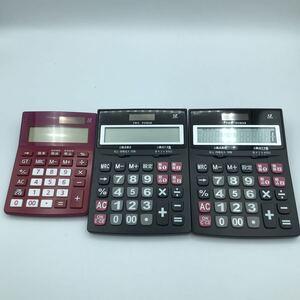 電卓 12DIGITS TWO POWER セット まとめて オフィス 文房具 計算 12桁 大型 小型 中古品