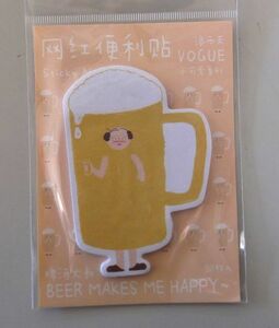 ★新品　可愛い　付箋　ビール　ビールおじさん　ふせん★