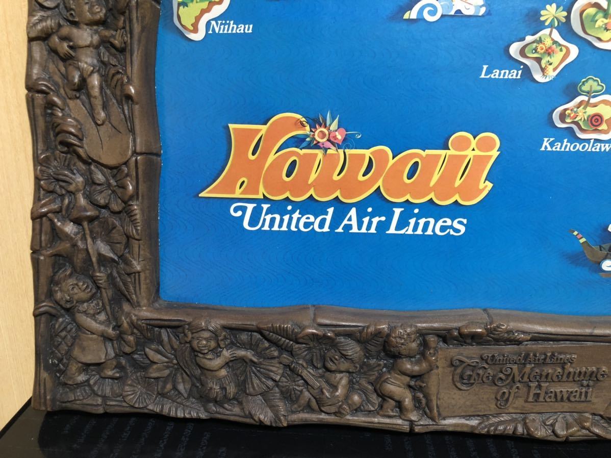 ついに再販開始！】 非売品 ユナイテッド航空 ハワイ地図 看板 