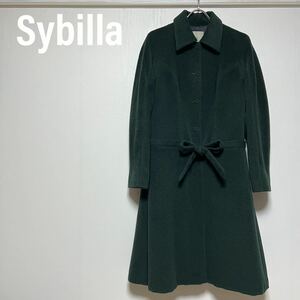 シビラ　Sybilla ロングコート　リボン　デザインコート　ウール　定価7万