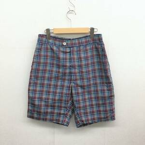 HZ7822★70's HAGGAR slacks スラックスショーツ★ネイビー/マルチチェック柄 USA製 ヴィンテージ ショートパンツ