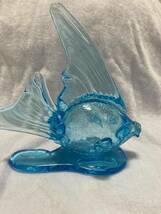 ガラス製金魚の置物(約17×8×18cm)&籠/ビー玉付縮緬製金魚(高さ約9cm) 未使用_画像5