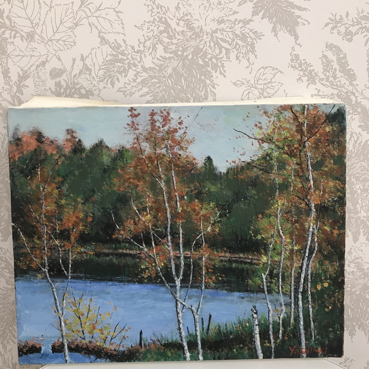 Original oil painting Shiga Kogen Kido Pond F6, painting, oil painting, Nature, Landscape painting