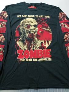 ZOMBIE サンゲリア ゾンビ WE ARE GOING TO EAT YOU! 映画 長袖Tシャツ 黒L ロンT / Lucio Fulci ルチオ・フルチ