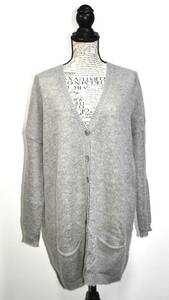 [UNITED COLORS OF BENETTON] Benetton mo hair . cardigan gray M big Silhouette superior article 