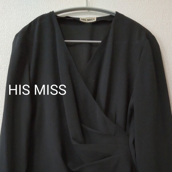 ヒズミス ブラウス 黒 トップス オーガンジー HIS MISS