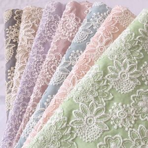国産高級刺繍 豪華刺繍レース 刺繍生地 綿レース 刺繍生地 ハギレ