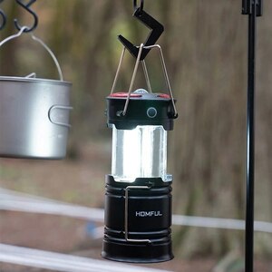 ...LED camp light USB rechargeable outdoors lamp hanging hook pull type portable warning light attaching lantern black 
