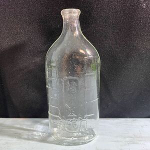 薬瓶 猪原医院 レトロ 気泡 病院 アンティーク 古い瓶 気泡 花瓶 一輪挿し ヴィンテージ 空き瓶 昭和レトロ ガラス瓶 (3767)