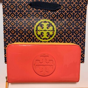 トリーバーチ ラウンドファスナー 長財布 オレンジ 正規品