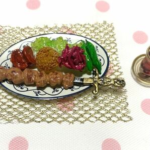ぷちサンプルシリーズ　ヨーロッパの料理フィギュア　リーメント　トルコ　シシケバブ　トルコチャイ