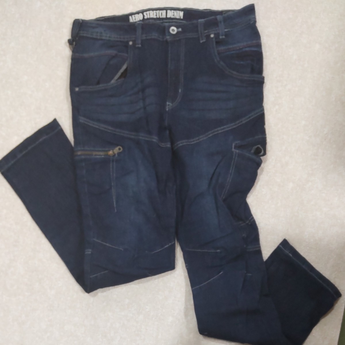 Aquviiストレッチデニムパンツcontrol pantsABBYインディゴ amuch.cl