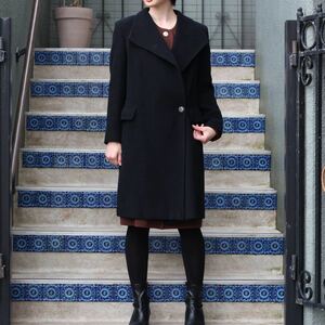 MAX MARA CASHMERE BREND WOOL DESIGN COAT MADE IN ITALY/マックスマーラカシミヤ混ウールデザインコート