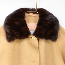 Aquascutum CASHMERE100% MINK FUR COLLAR BALMACAAN COATアクアスキュータムカシミヤ100%ミンクファー襟ステンカラーコート_画像5