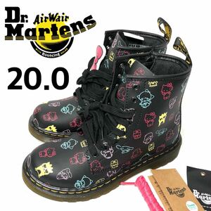 [Новая] Dr.Martens Kids 1460 Hello Kitty Doctor Martin Hello Kitty &amp; Friends Children's Shoes Black Black 26842001 UK1 20.0