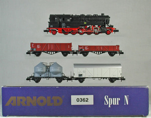 ARNOLD #0362 ＤＤＲ（東ドイツ国鉄） ＢＲ９５型蒸気機関車＋貨車４輌　貨物列車セット