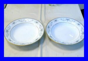 ○美品 ノリタケ Noritake NOBLE ノーブル 花柄 プレート 深皿 中皿 2枚 D2067