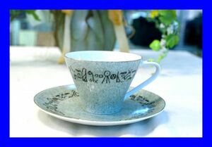 ○美品 ノリタケ Noritake ナイル NILE 象形文字柄 金彩 カップ&ソーサー D2074