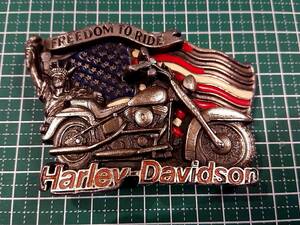 ★ハーレーダビッドソン純正米国製バックル1991年BARON星条旗